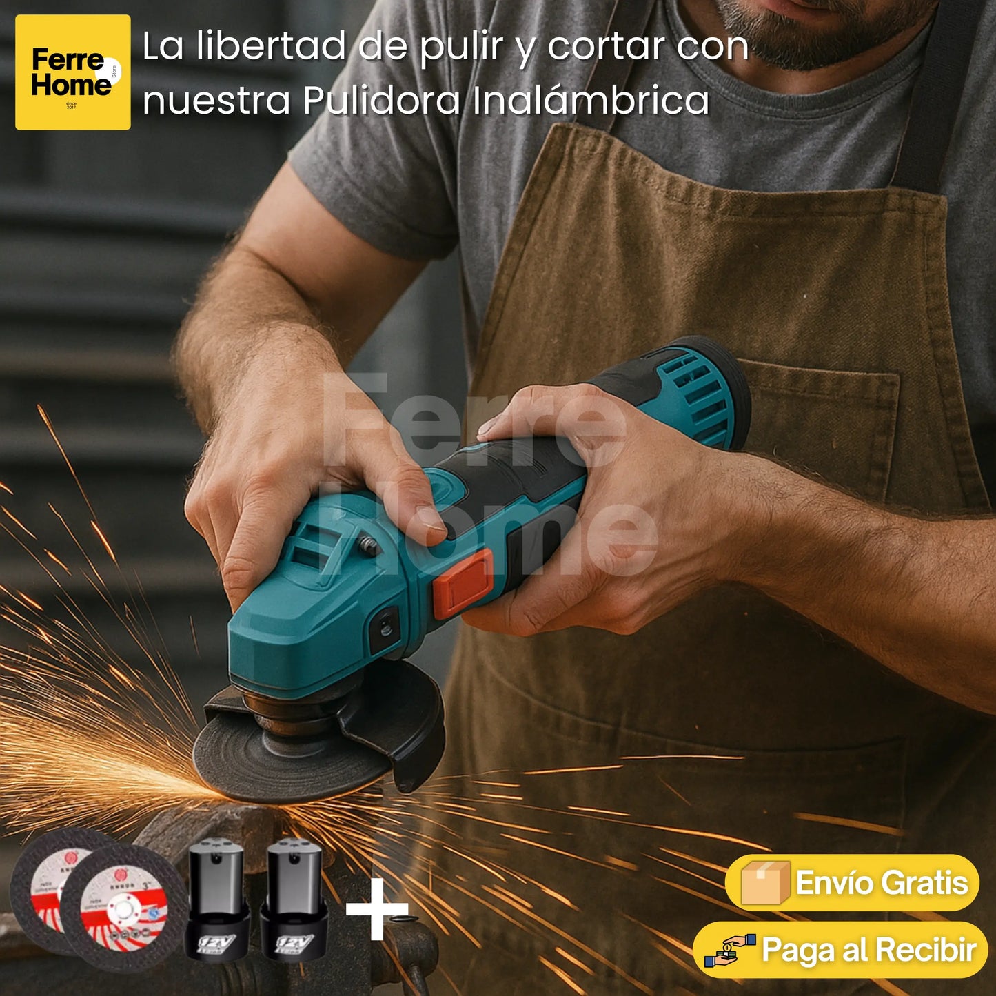 Mini Pulidora Pro™ | Amoladora angular portátil + dos discos y dos baterias recargables (GRATIS)