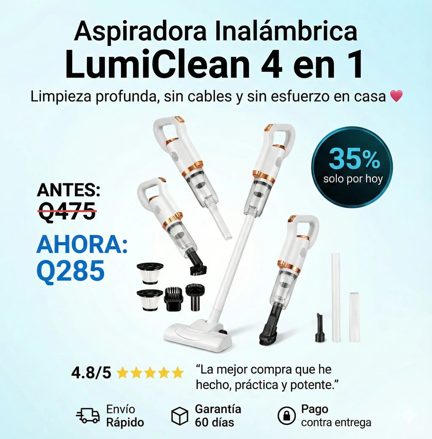ASPIRADORA INALAMBRICA 3 EN 1